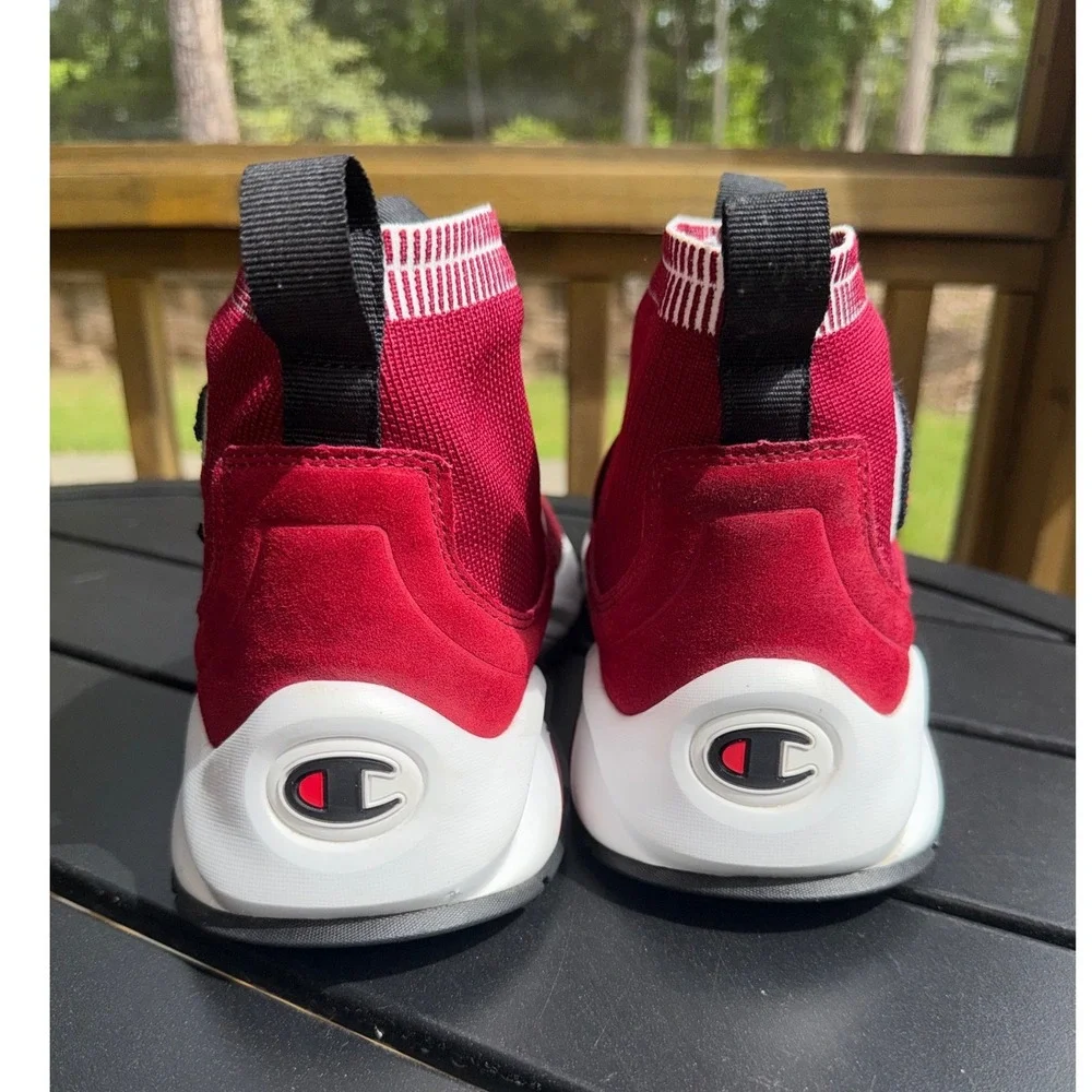 Champion Rally Pro Red Mens High Top Slip On Sock Sneakers CP100012M Size 11